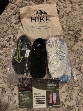 HIKE Women's Black Athletic Shoes with Neon Green Accent